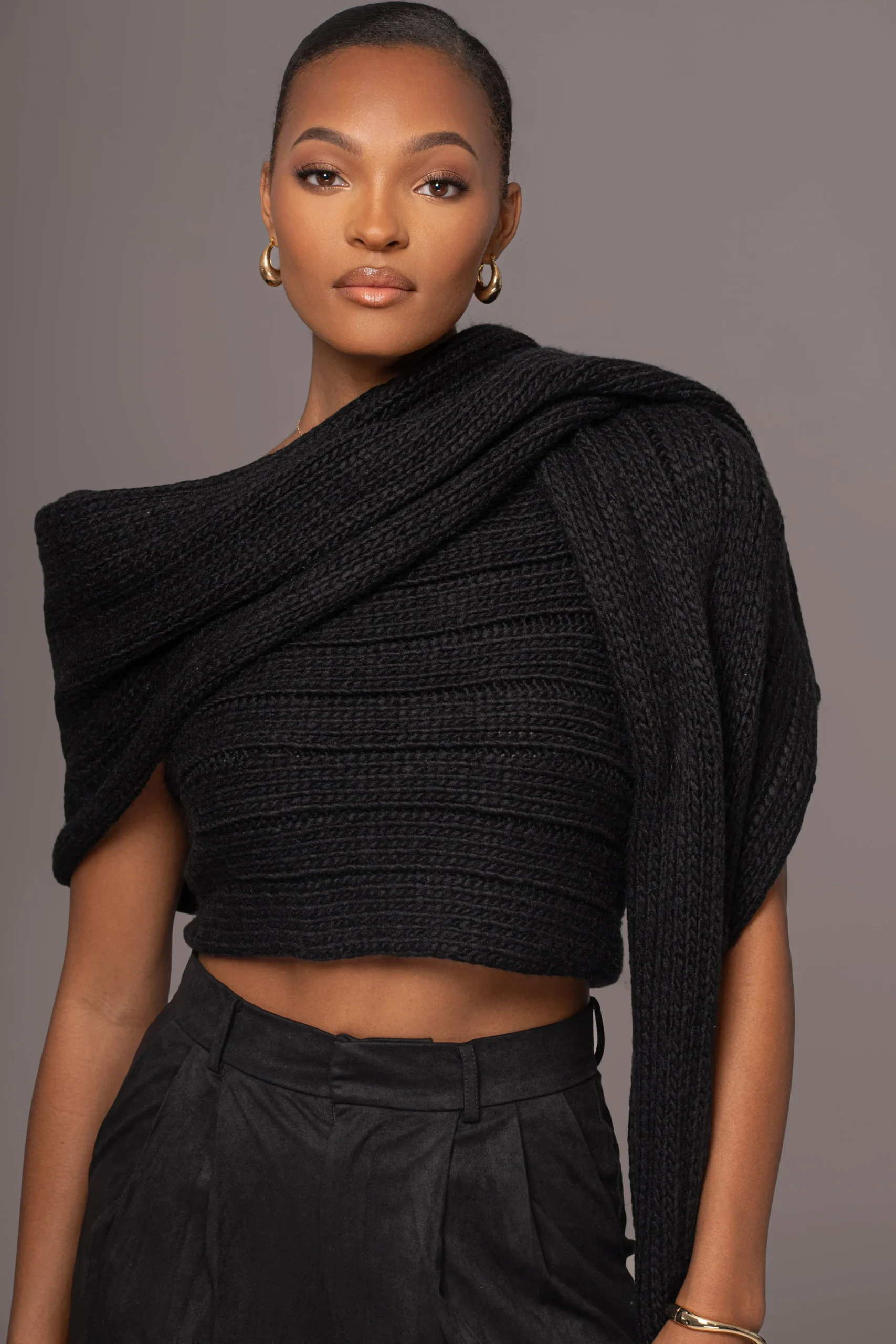 black_soft_life_cable_kni_6.webp JLUXLABEL Black Soft Life Cable Knit Sweater Top