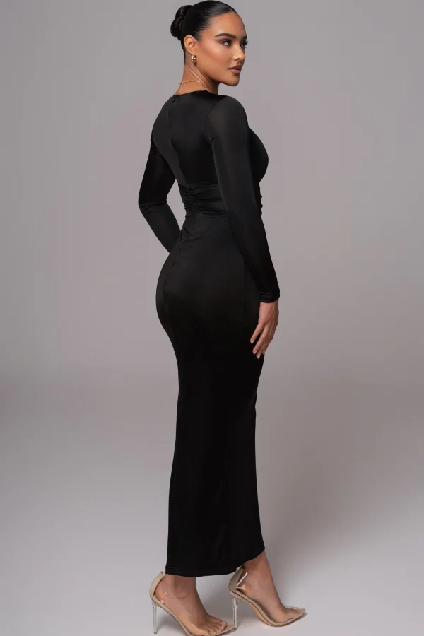 JLUXLABEL Black Soiree Cutout Maxi Dress