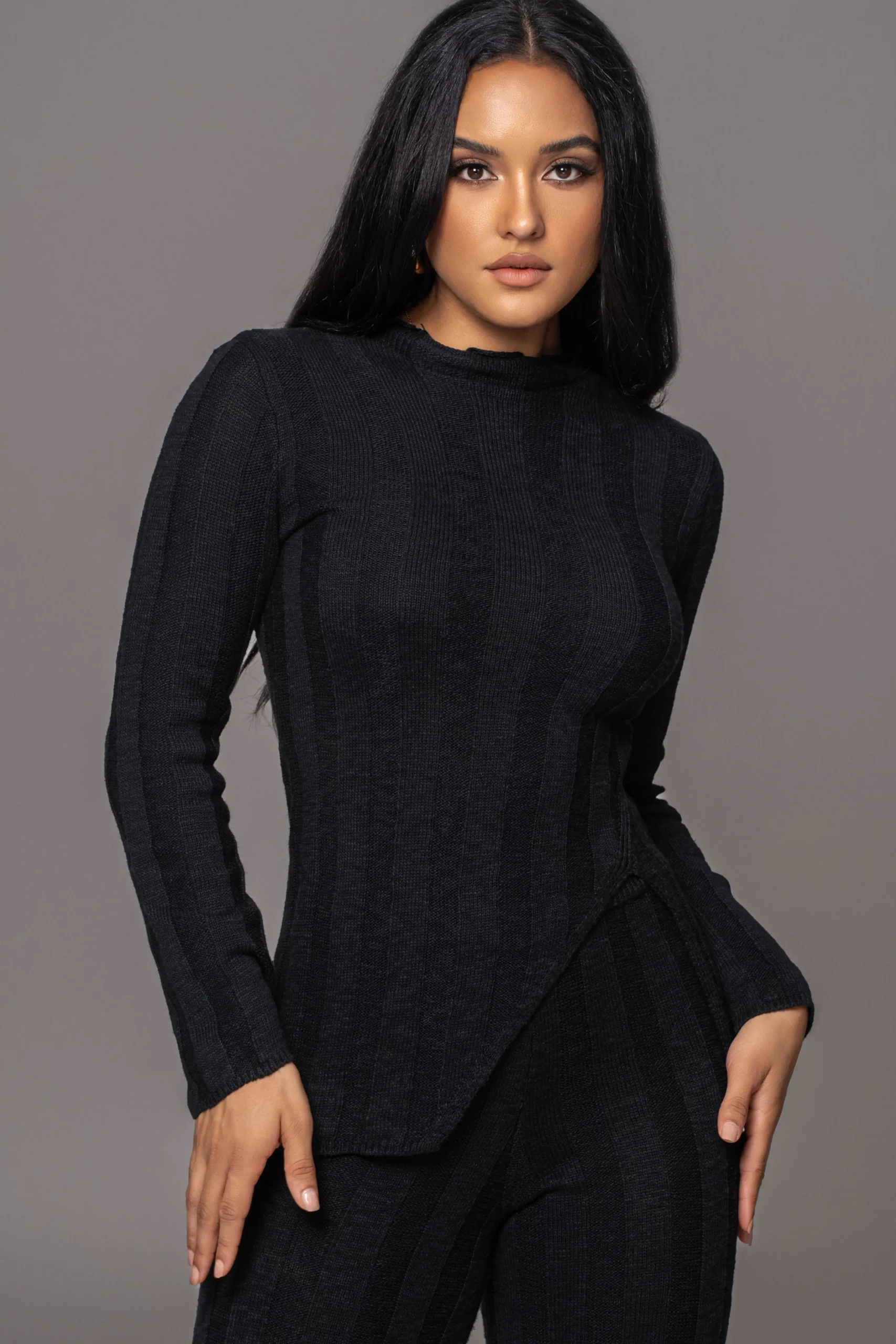 black_take_a_chance_ribbe_7.webp JLUXLABEL Black Take A Chance Ribbed Pant Set