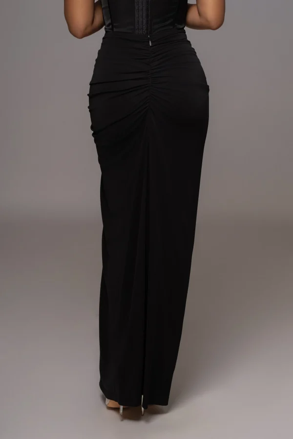 JLUXLABEL Black Tara Drape Skirt