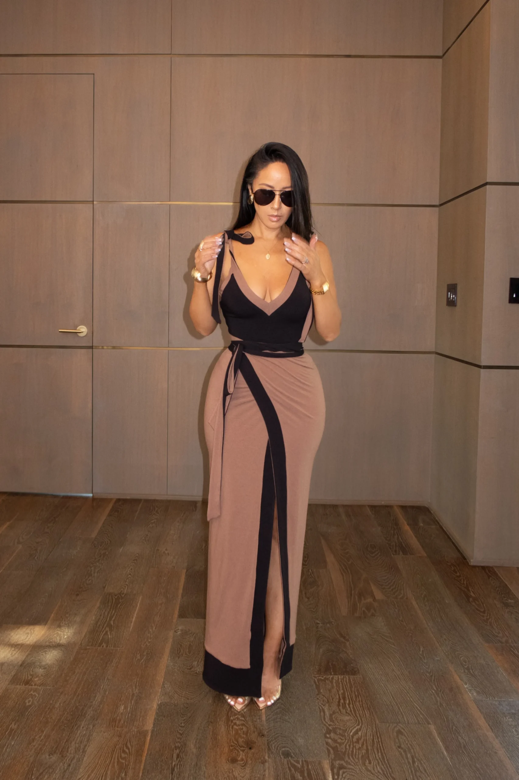 blackpecan_kamie_reversib_11.webp JLUXLABEL Black/Pecan Kamie Reversible Skirt Set