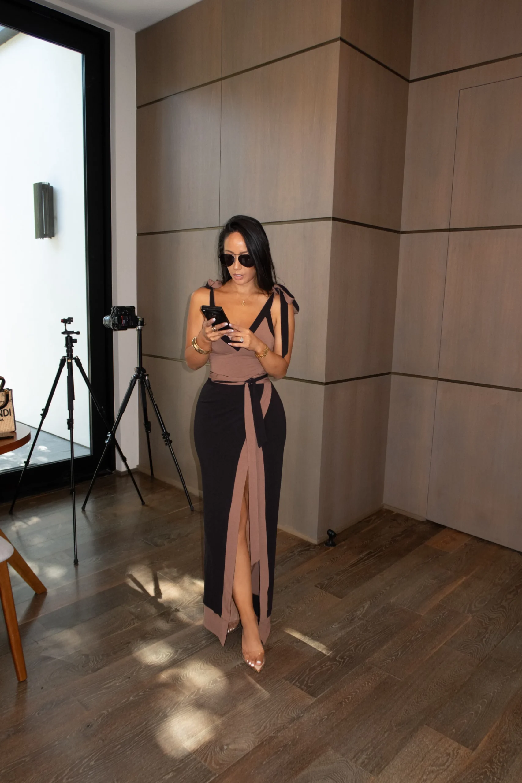 blackpecan_kamie_reversib_12.webp JLUXLABEL Black/Pecan Kamie Reversible Skirt Set