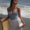 JLUXLABEL Blue Arielle Bustier Top