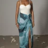 JLUXLABEL Blue Print Noelia Printed Skirt