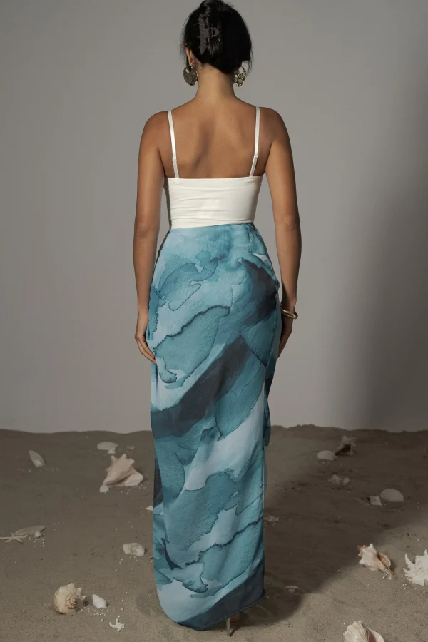 JLUXLABEL Blue Print Noelia Printed Skirt