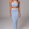 JLUXLABEL Blue/Beige Heartbreaker Two-Piece Skirt Set