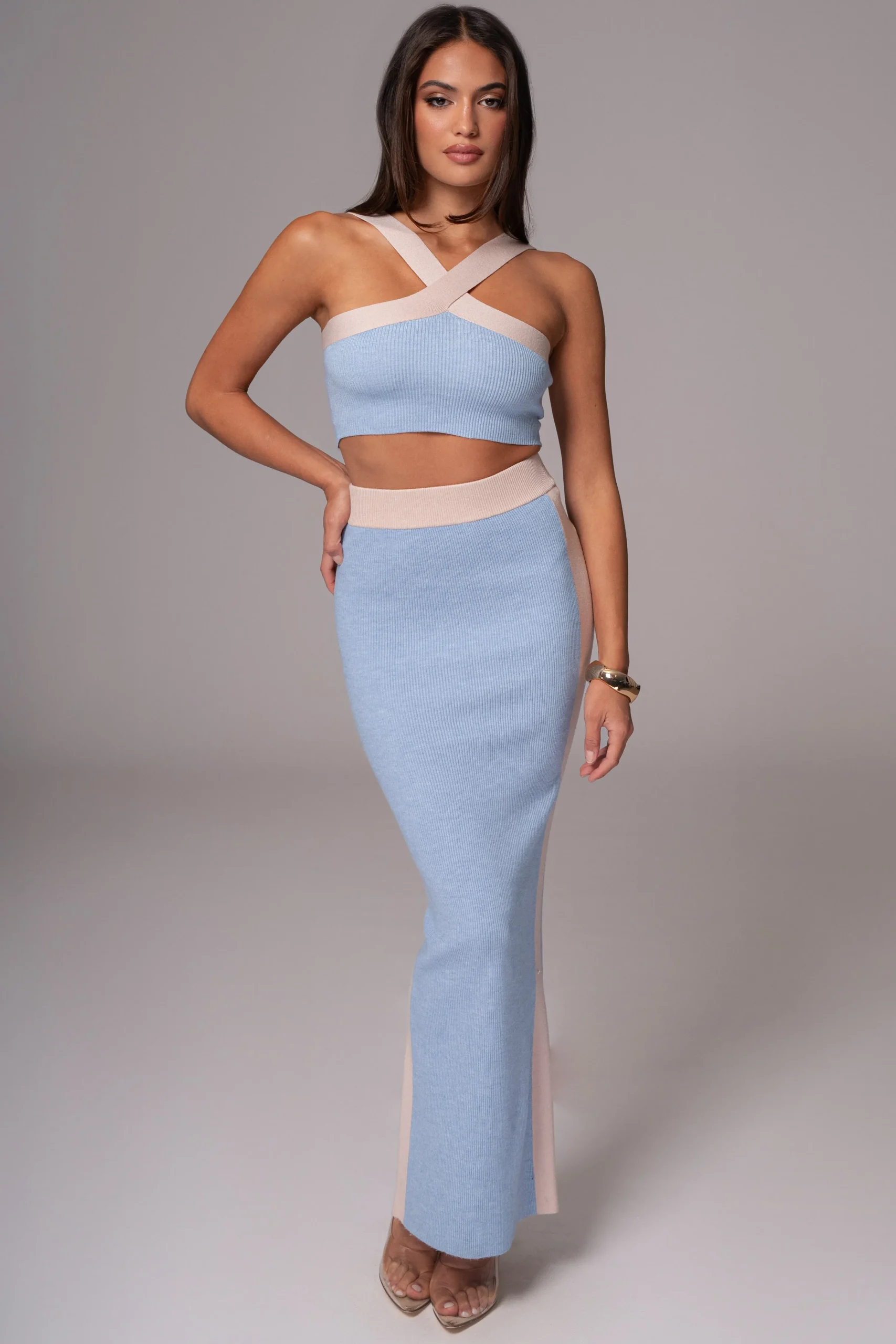 bluebeige_heartbreaker_tw_2.webp JLUXLABEL Blue/Beige Heartbreaker Two-Piece Skirt Set