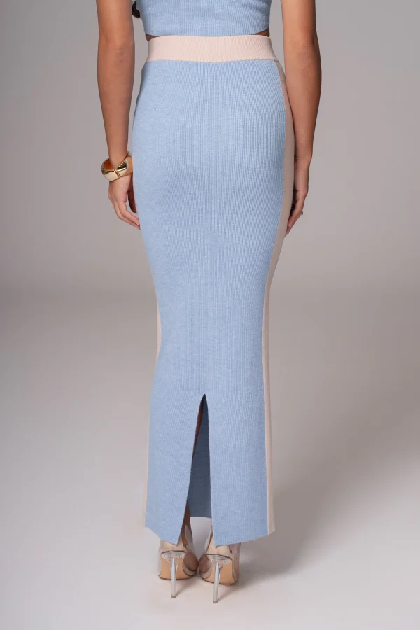 JLUXLABEL Blue/Beige Heartbreaker Two-Piece Skirt Set