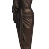 JLUXLABEL Bronze Amina Metallic Maxi Dress