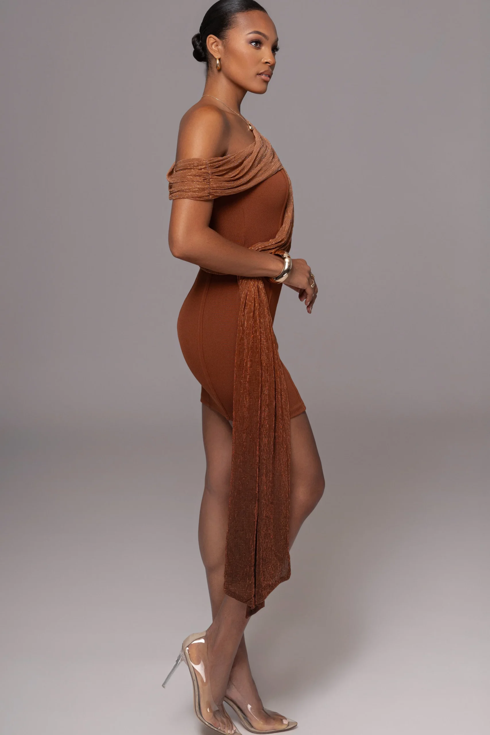 bronze_asymmetric_drape_m_3.webp JLUXLABEL Bronze Asymmetric Drape Mini Dress