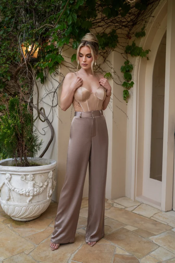 JLUXLABEL Bronze Ever After Satin Trousers