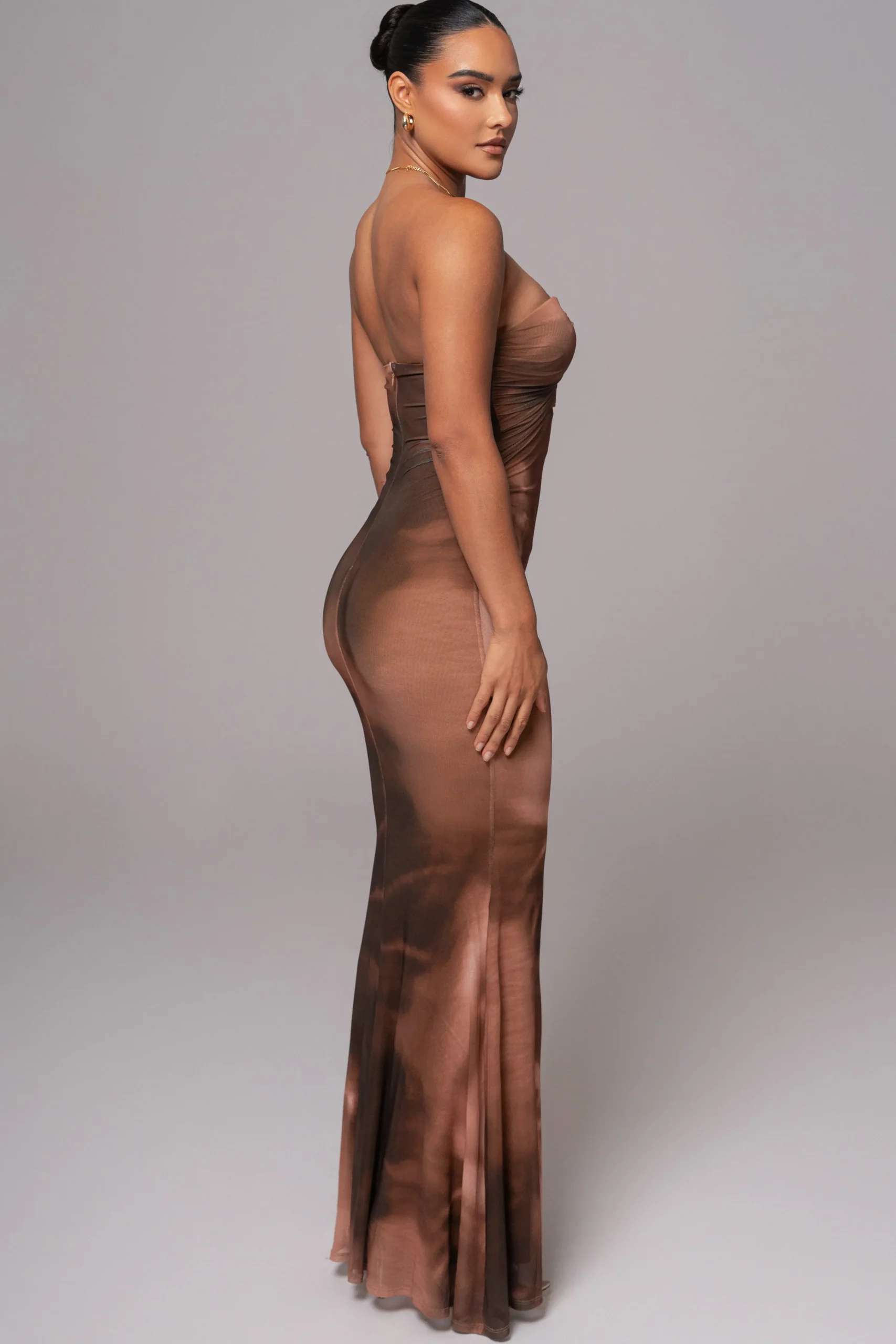 brown_abstract_bethany_st_6.webp JLUXLABEL Brown Abstract Bethany Strapless Maxi Dress