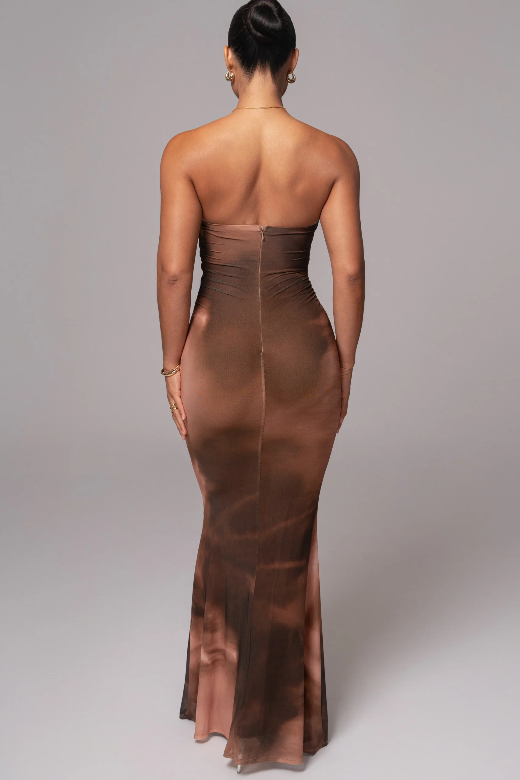 brown_abstract_bethany_st_7.webp JLUXLABEL Brown Abstract Bethany Strapless Maxi Dress