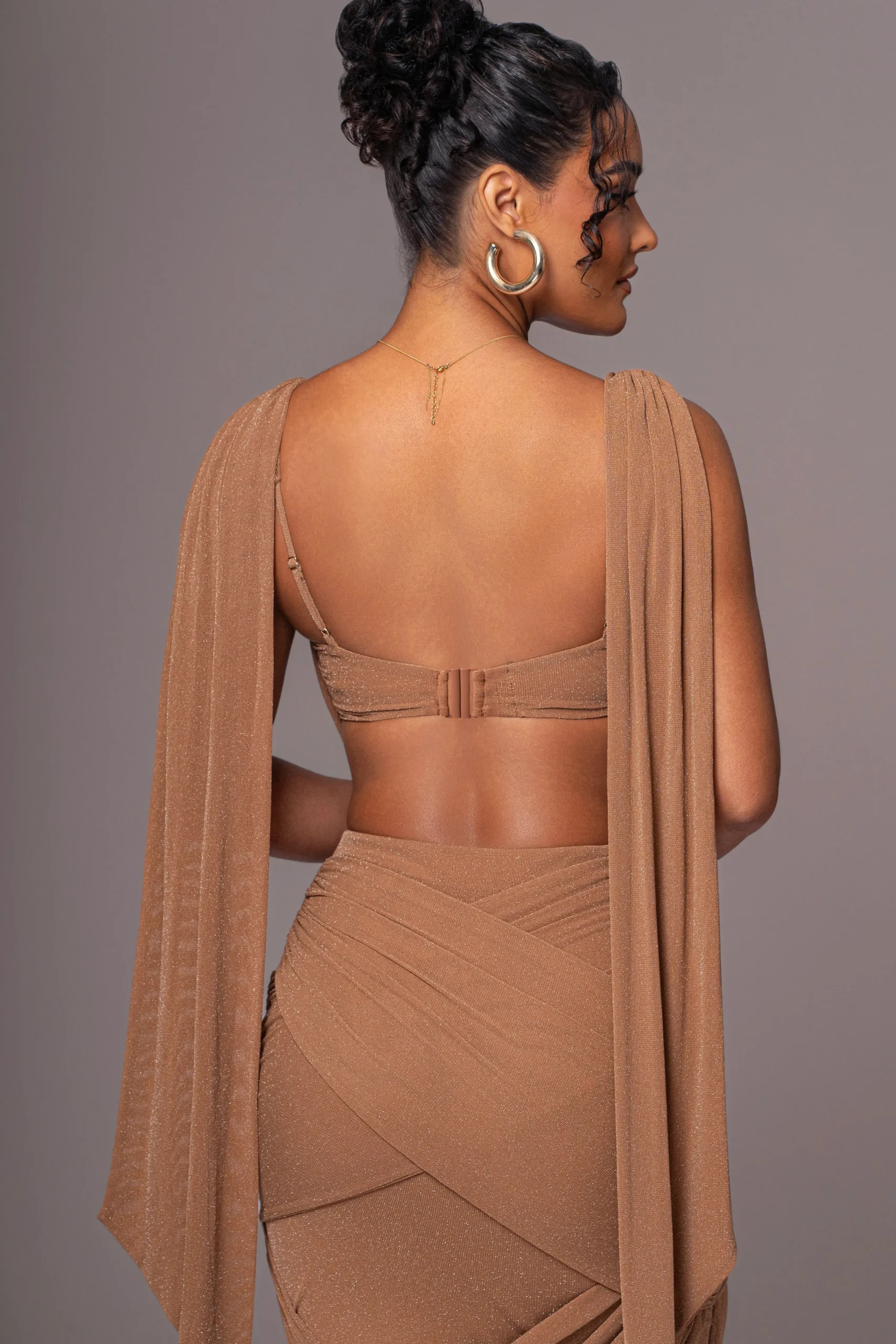 brown_divine_drape_skirt__6.webp JLUXLABEL Brown Divine Drape Skirt Set