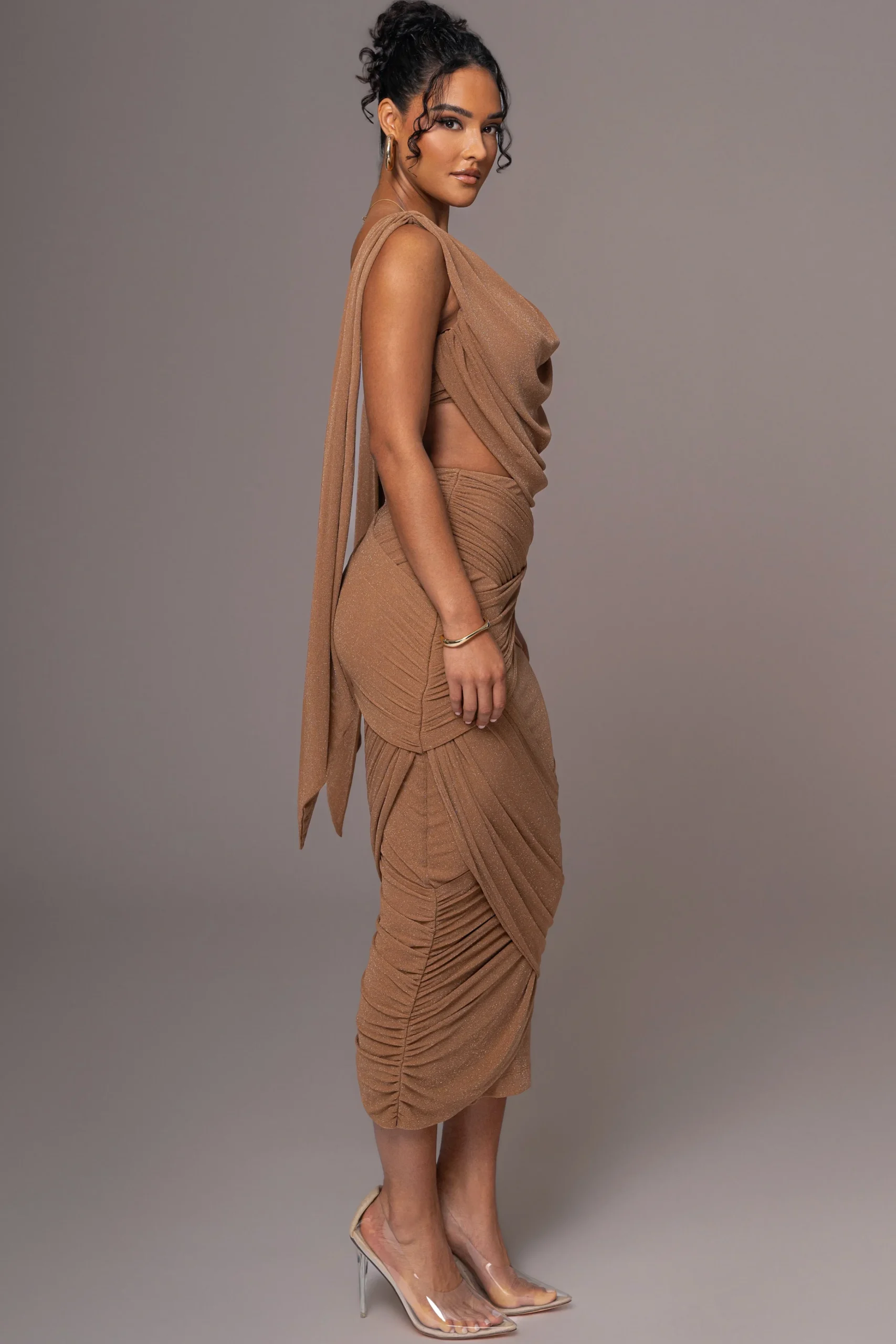 brown_divine_drape_skirt__7.webp JLUXLABEL Brown Divine Drape Skirt Set