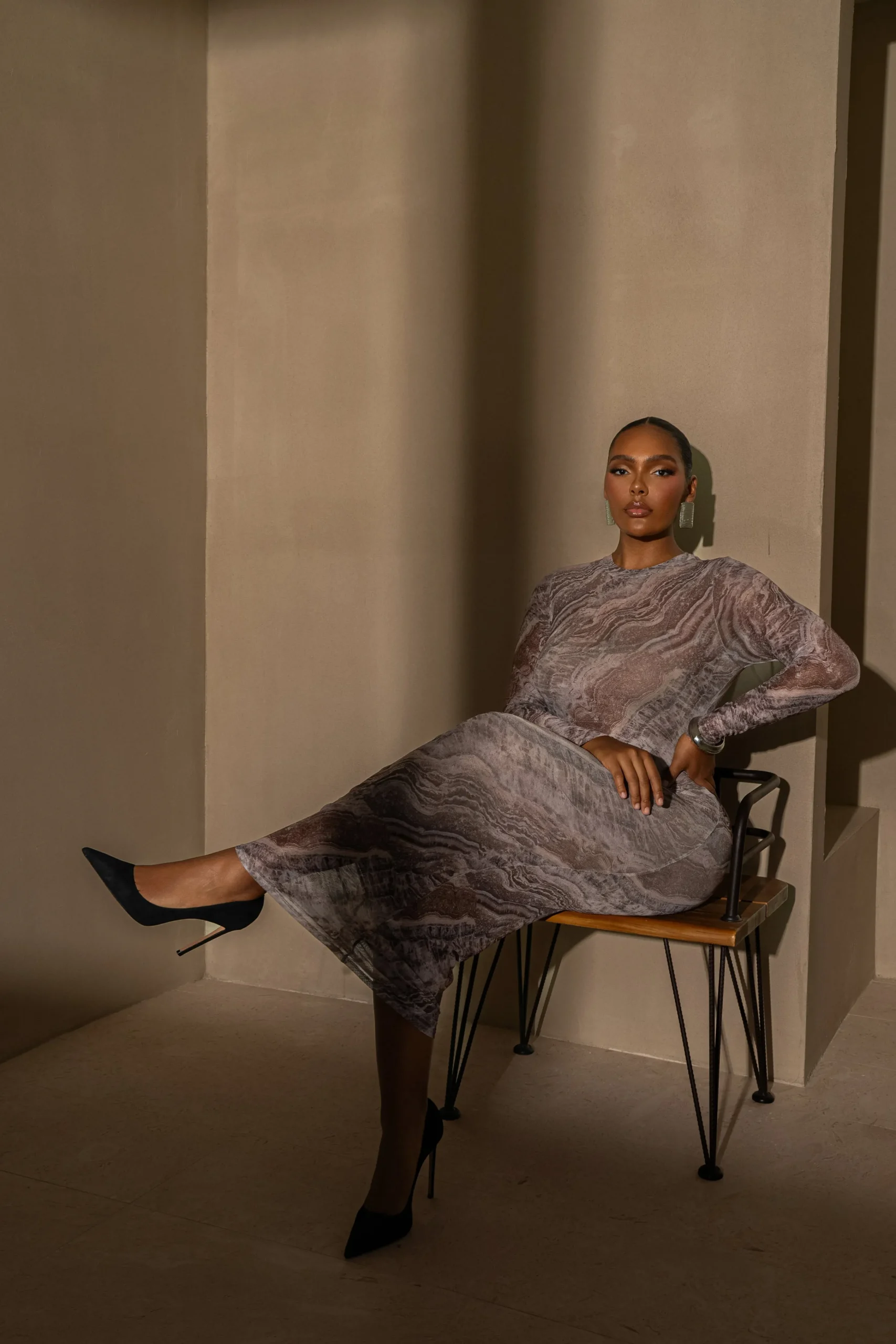 brown_multi_solana_mesh_m_0.webp JLUXLABEL Brown Multi Solana Mesh Maxi Dress