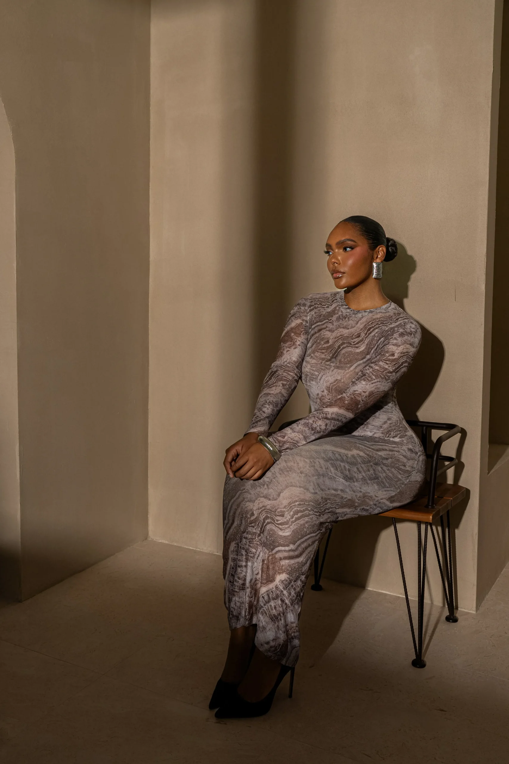 brown_multi_solana_mesh_m_12.webp JLUXLABEL Brown Multi Solana Mesh Maxi Dress