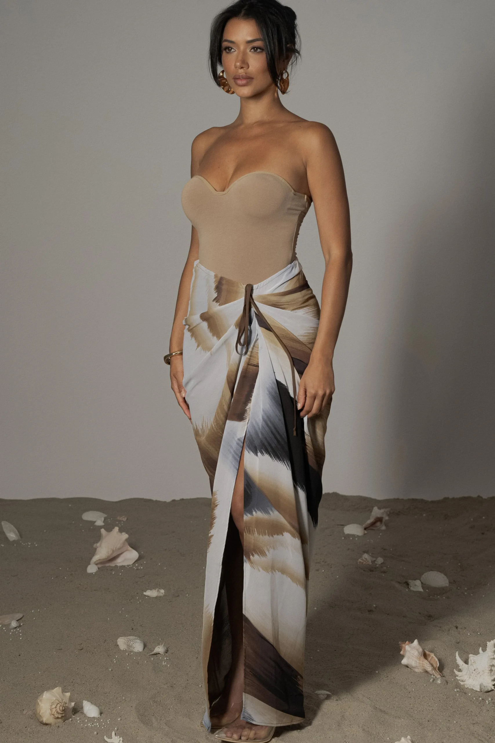 brown_print_noelia_printe_0.webp JLUXLABEL Brown Print Noelia Printed Skirt