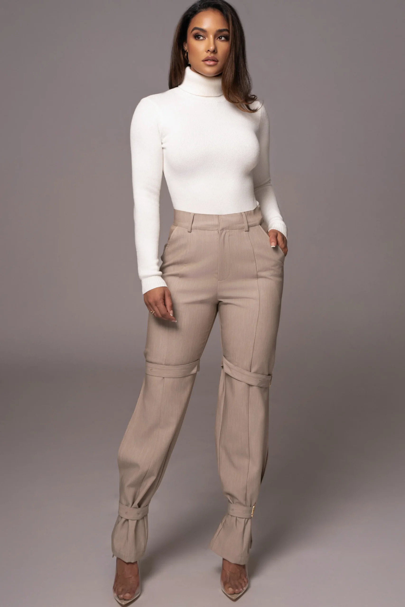 brown_refined_belted_leg__2.webp JLUXLABEL Brown Refined Belted Leg Pants