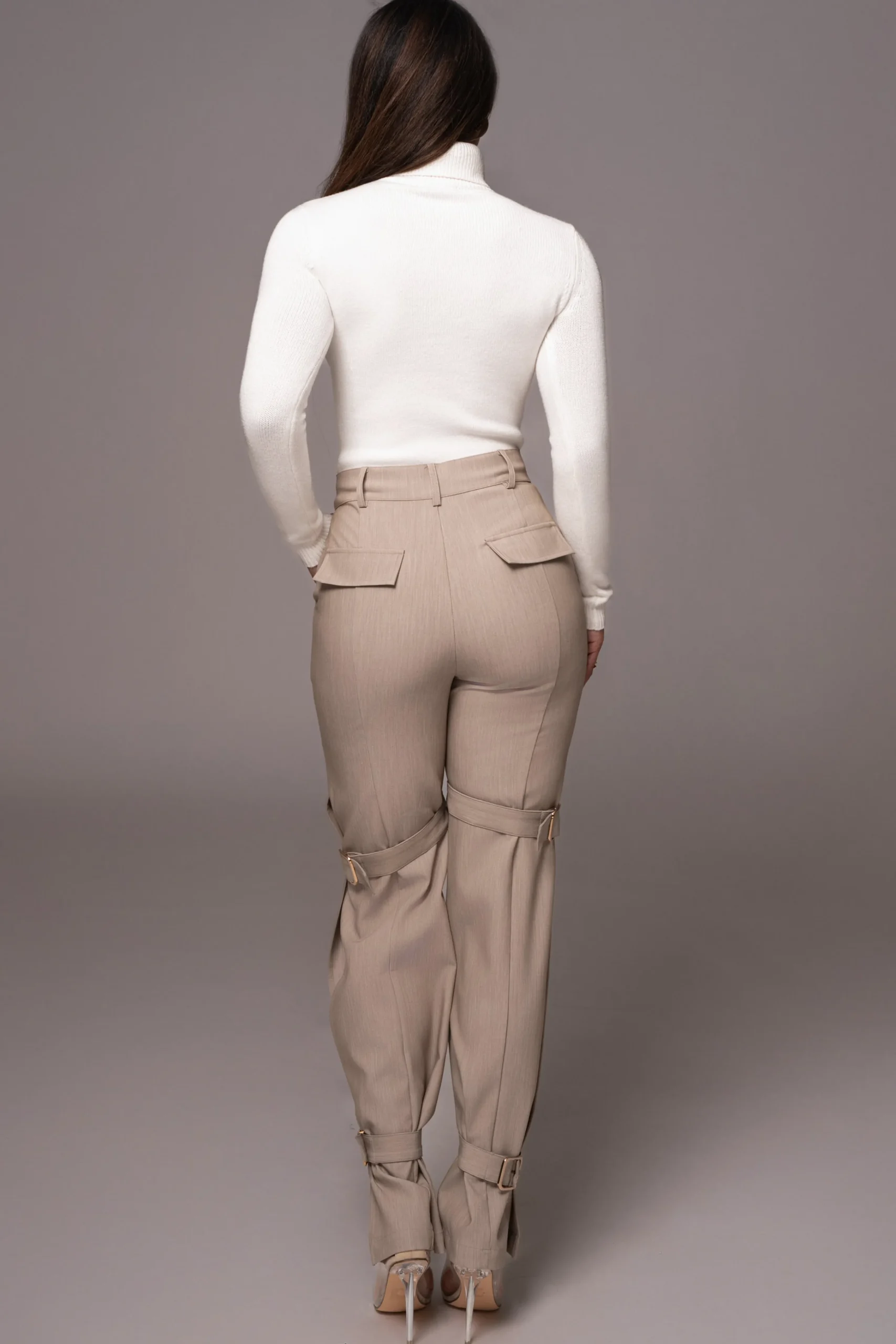 brown_refined_belted_leg__9.webp JLUXLABEL Brown Refined Belted Leg Pants