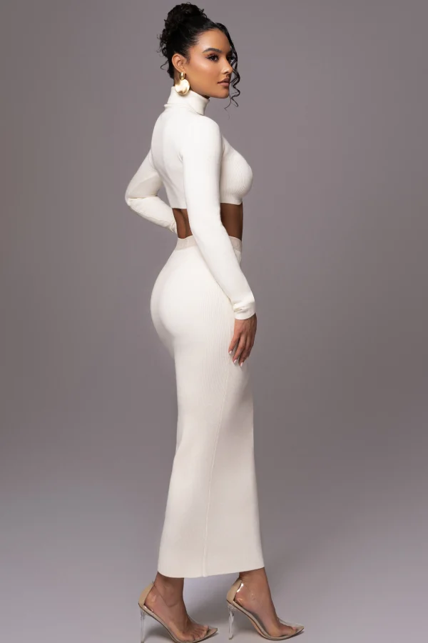 JLUXLABEL Buttercream Anise Ribbed Skirt Set