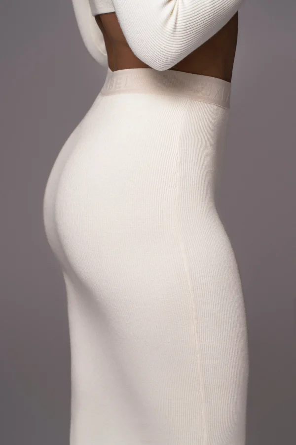 JLUXLABEL Buttercream Anise Ribbed Skirt Set