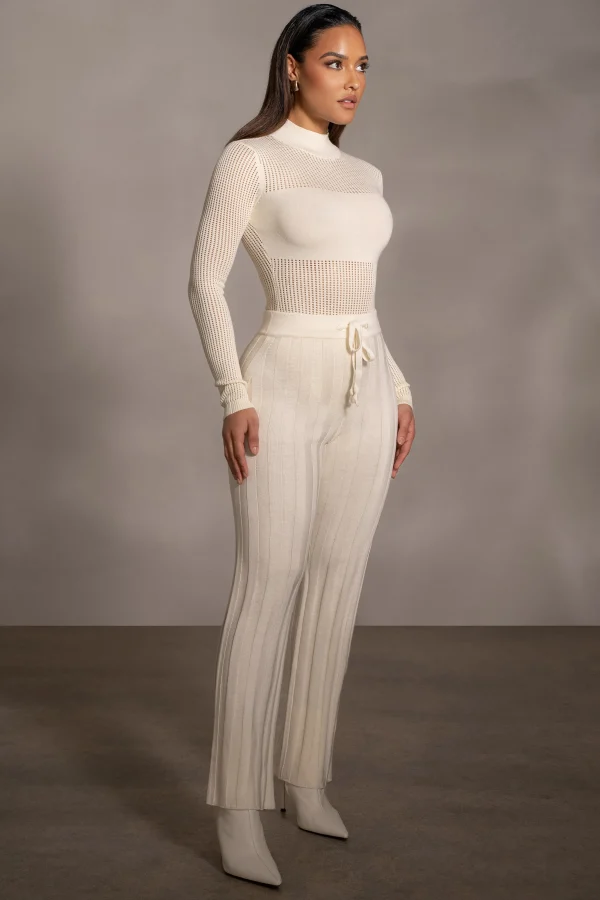 JLUXLABEL Buttercream Darcey Ribbed Pants