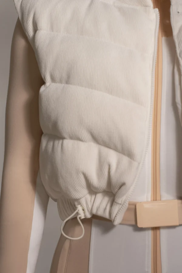 JLUXLABEL Buttercream Delma Ribbed Puffer Vest