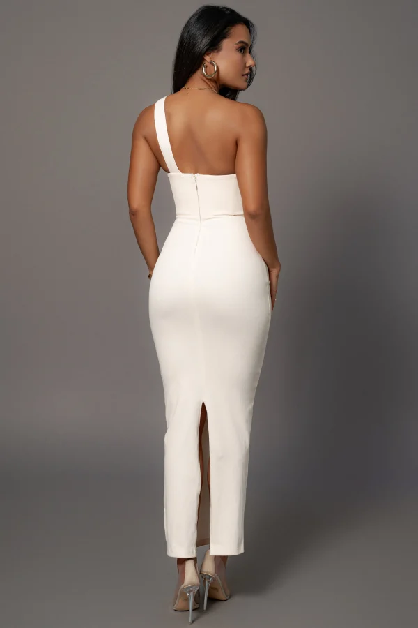 JLUXLABEL Buttercream Denim Krishna One Shoulder Maxi Dress