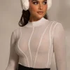 JLUXLABEL Buttercream Lori Sheer Knit Bodysuit