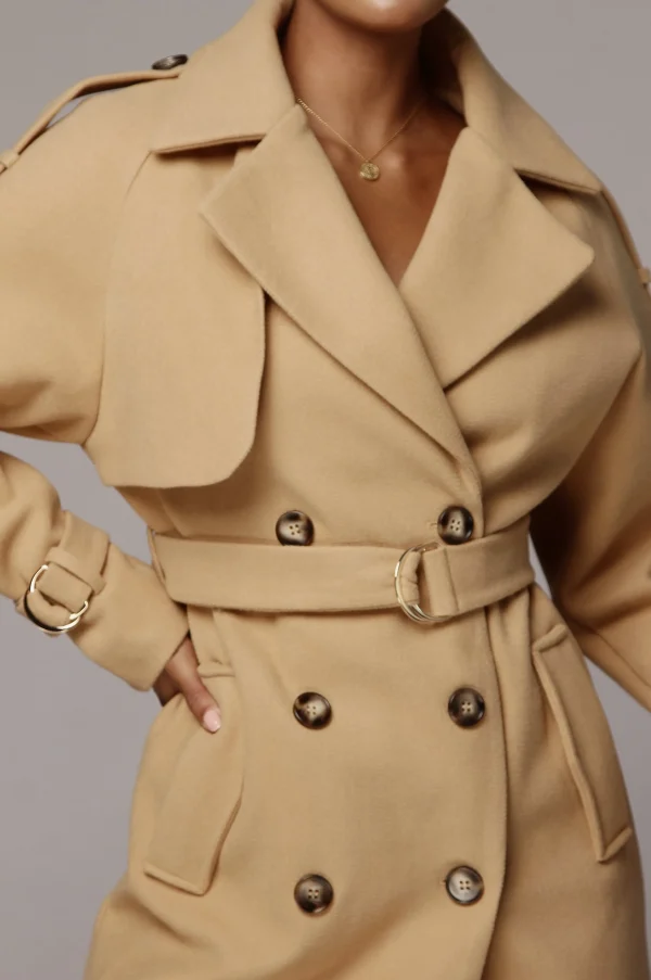 JLUXLABEL Camel Beverly Trench Coat