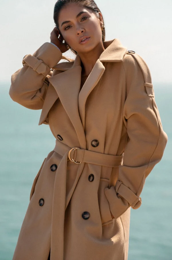 JLUXLABEL Camel Beverly Trench Coat