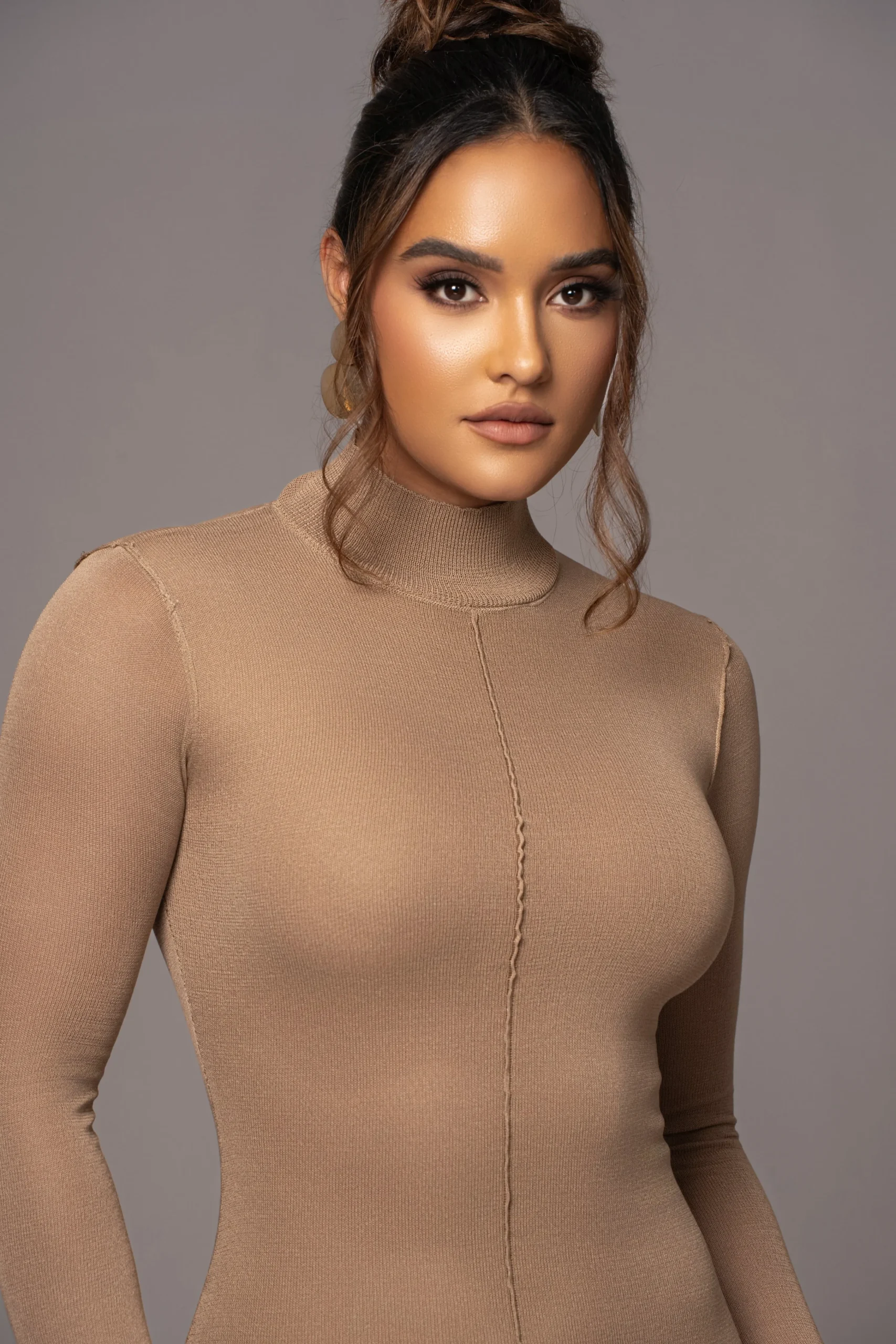 camel_fame_mock_neck_maxi_4.webp JLUXLABEL Camel Fame Mock Neck Maxi Dress