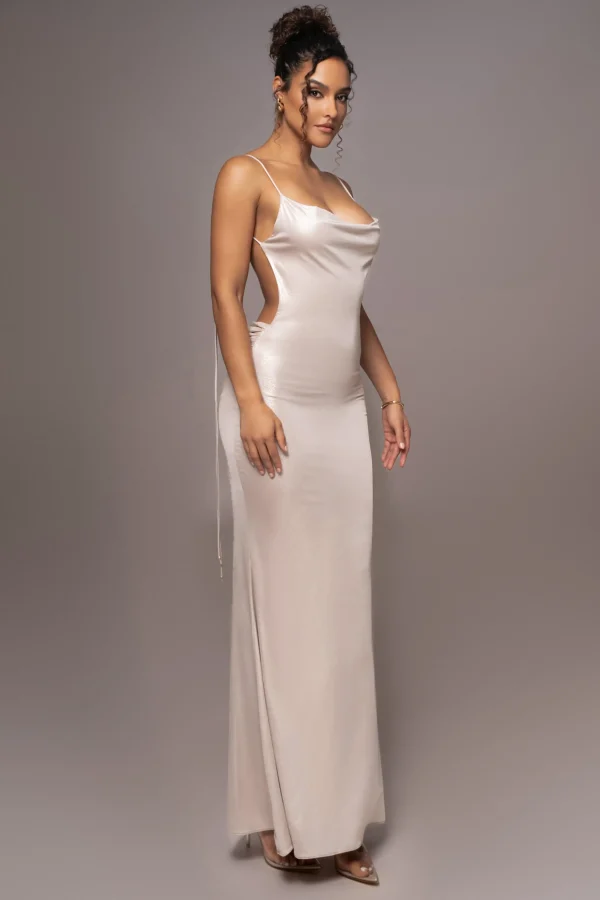 JLUXLABEL Champagne Heart of Gold Maxi Dress