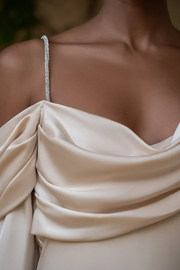 JLUXLABEL Champagne One And Only Satin Dress