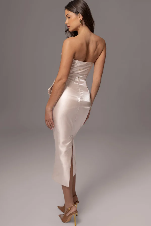JLUXLABEL Champagne Reception Pleated Midi Skirt