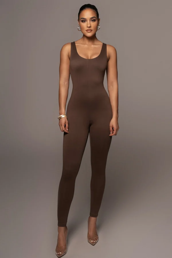 JLUXLABEL Chocolate Alo Double Layer Jumpsuit