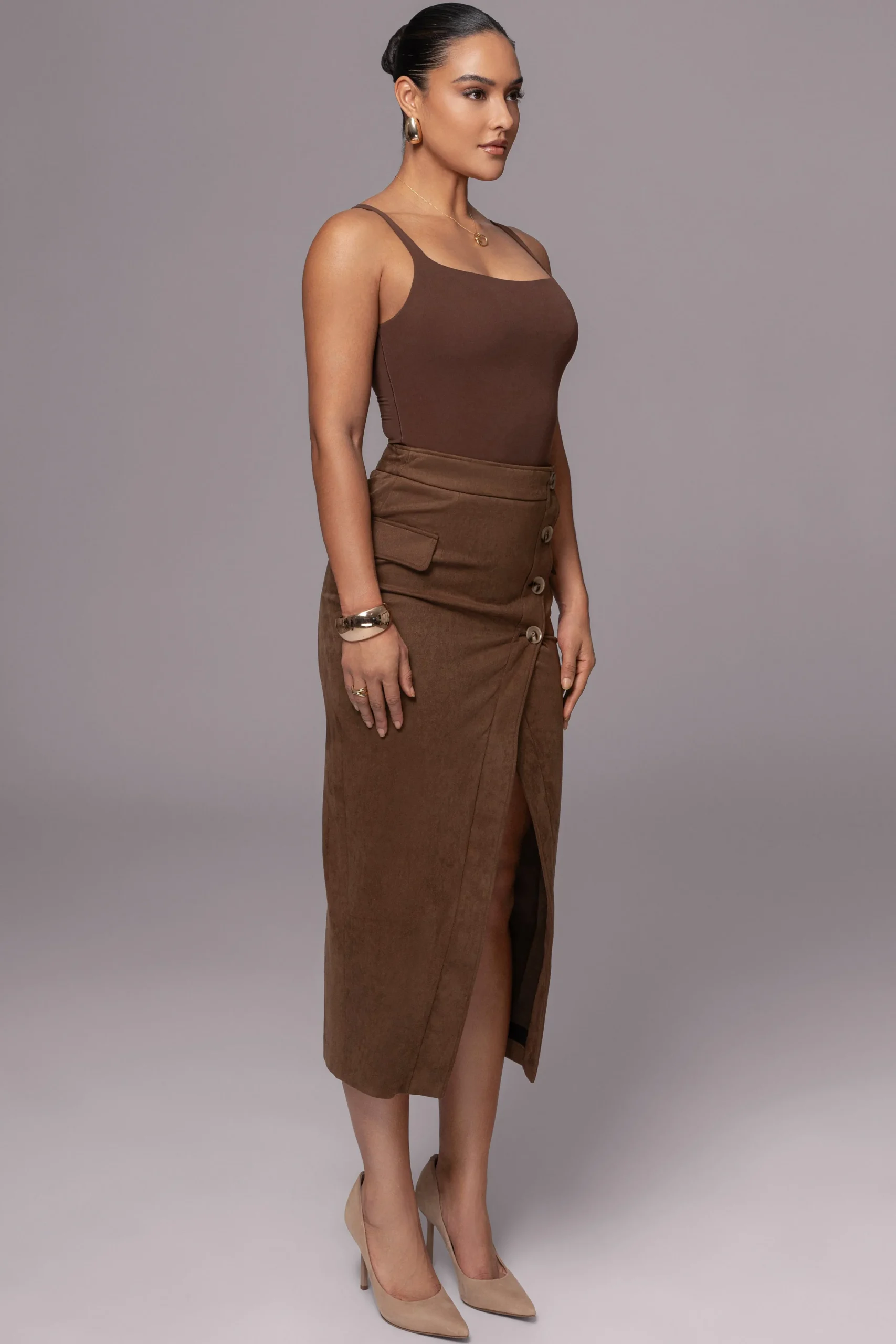 chocolate_audrey_suede_mi_5.webp JLUXLABEL Chocolate Audrey Suede Midi Skirt