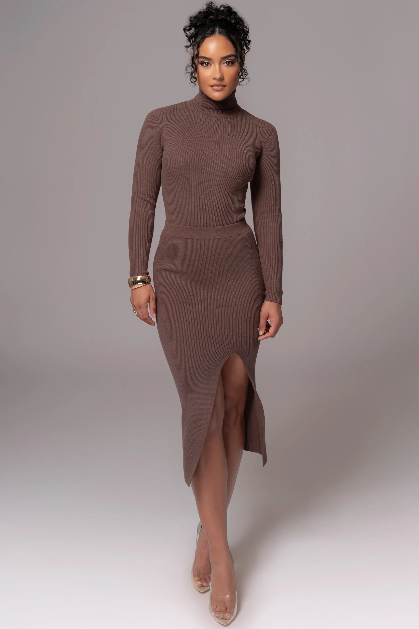 chocolate_cardinal_essent_1.webp JLUXLABEL Chocolate Cardinal Essential Knit Skirt