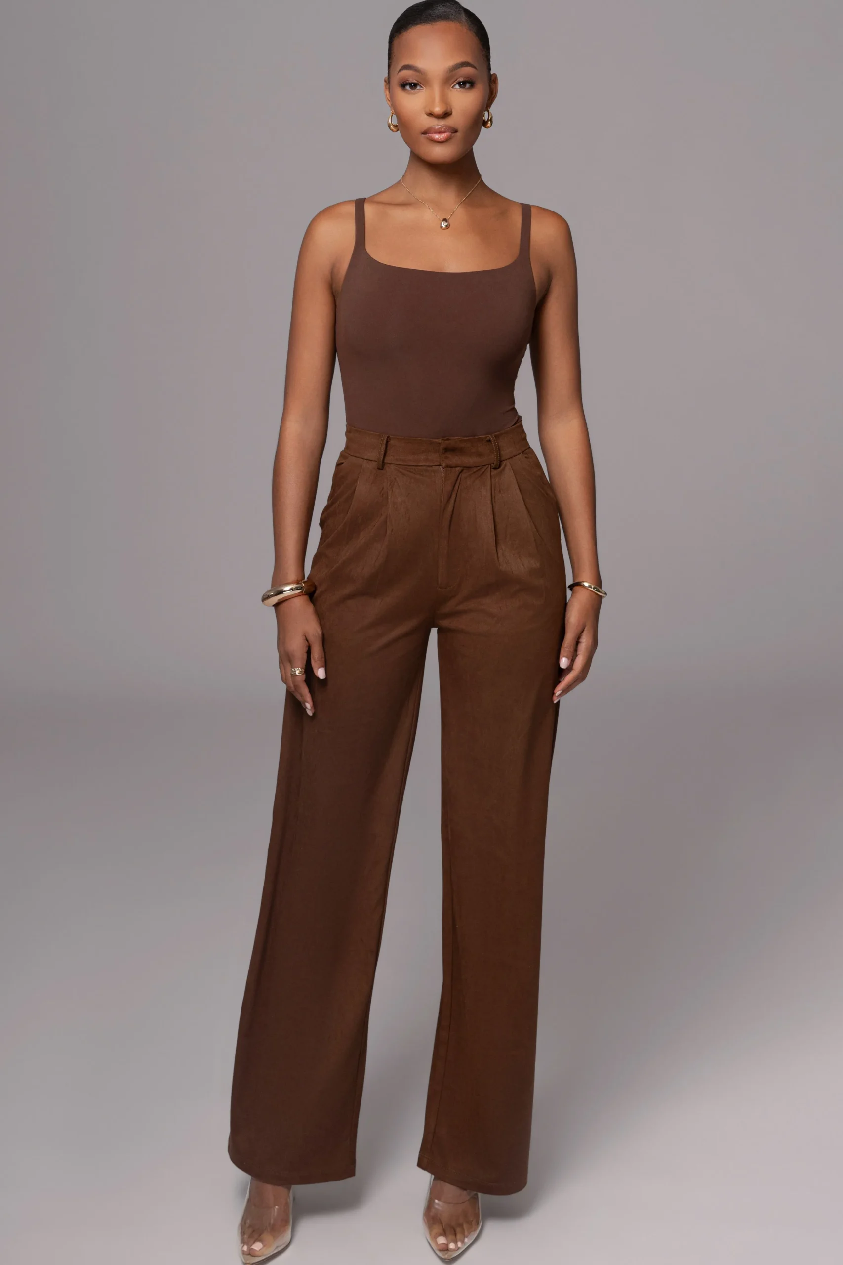 chocolate_classic_high_ri_1.webp JLUXLABEL Chocolate Classic High Rise Trousers