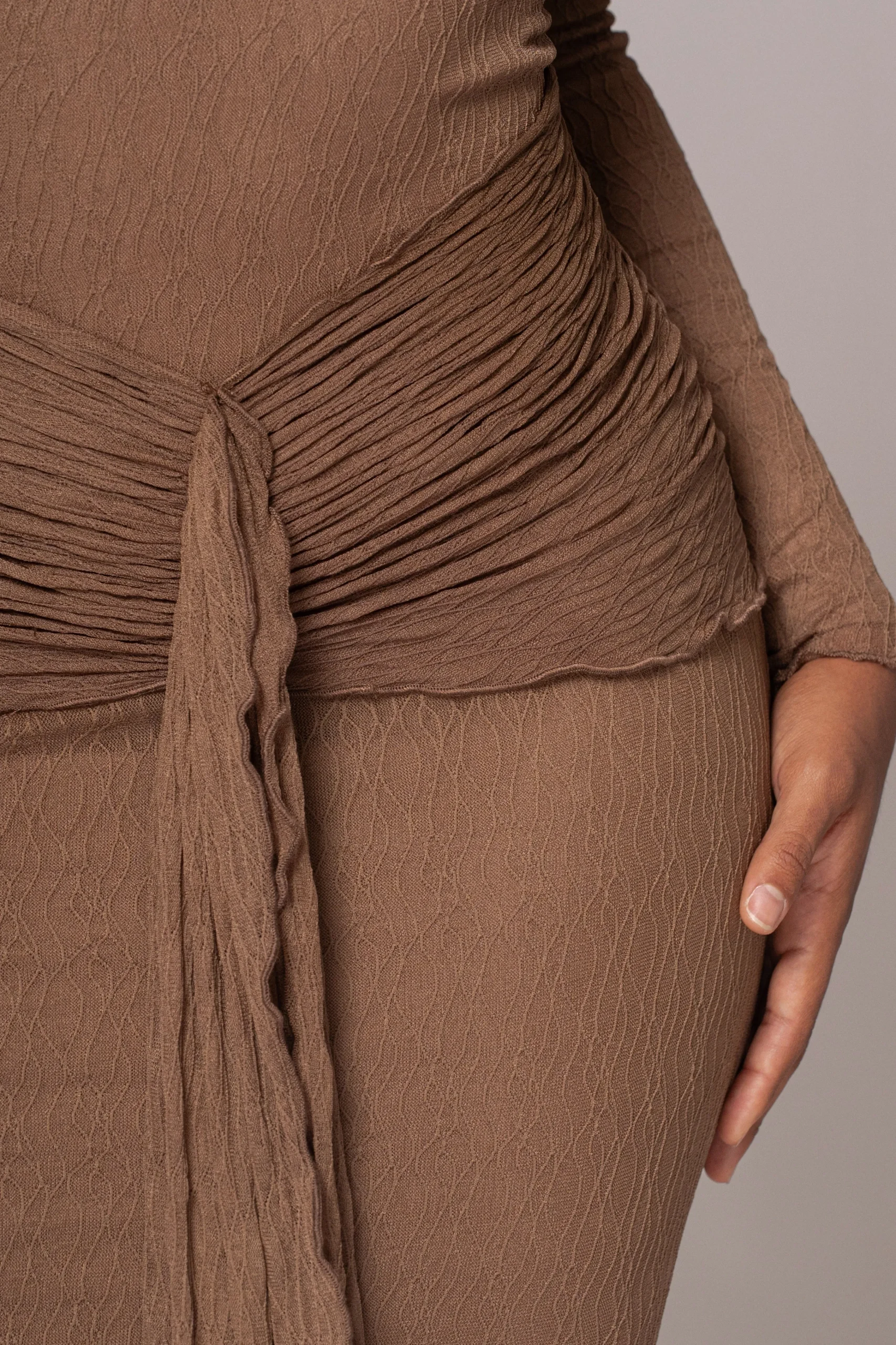chocolate_drape_mock_neck_14.webp JLUXLABEL Chocolate Drape Mock Neck Dress