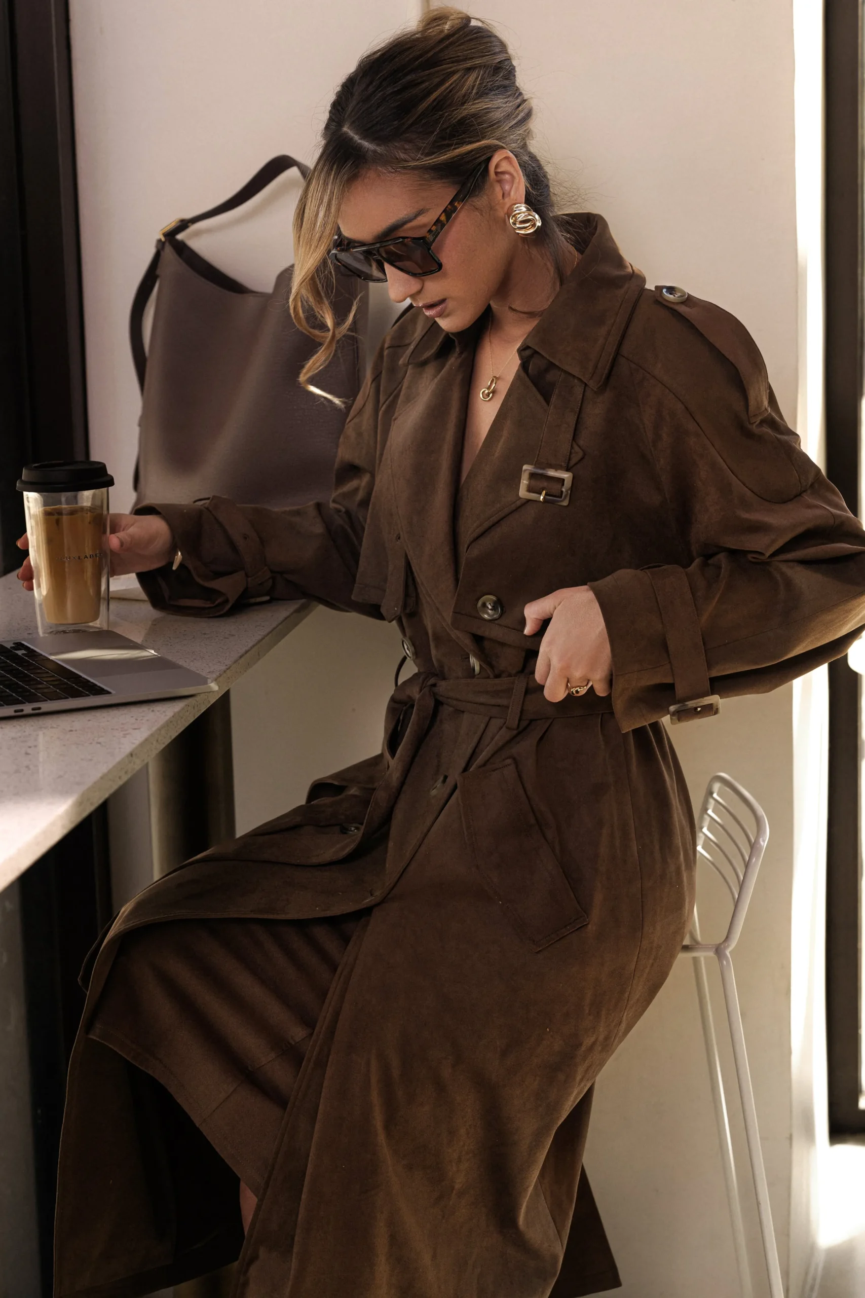 chocolate_elite_suede_coa_1.webp JLUXLABEL Chocolate Elite Suede Coat