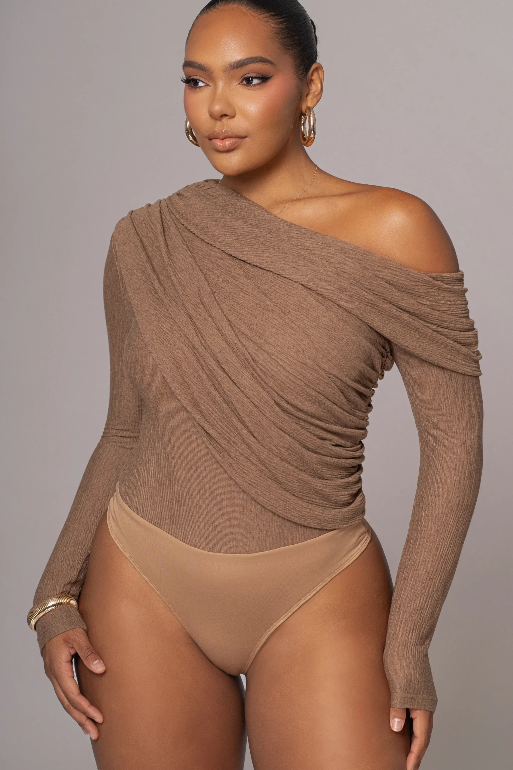 chocolate_textured_one_sh_3.webp JLUXLABEL Chocolate Textured One Shoulder Bodysuit