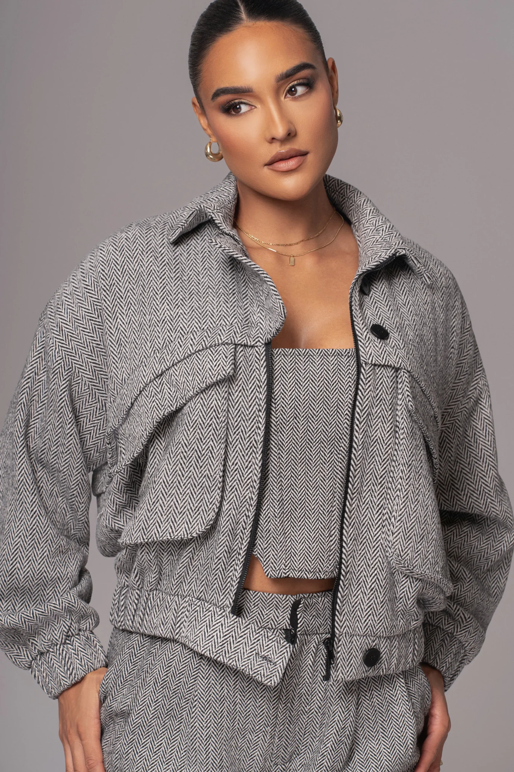 classic_herringbone_bombe_7.webp JLUXLABEL Classic Herringbone Bomber Jacket