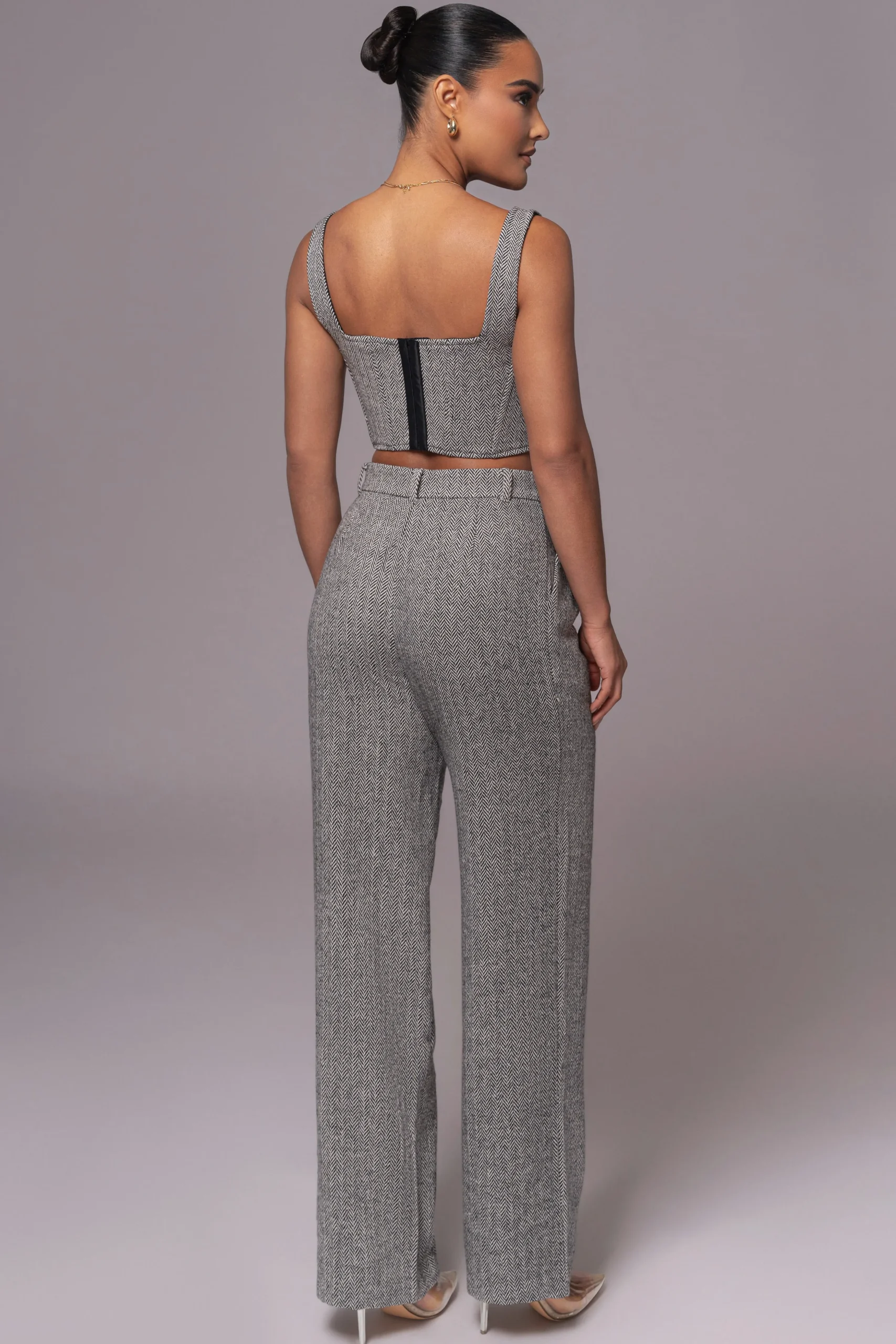 classic_herringbone_corse_11.webp JLUXLABEL Classic Herringbone Corset Top