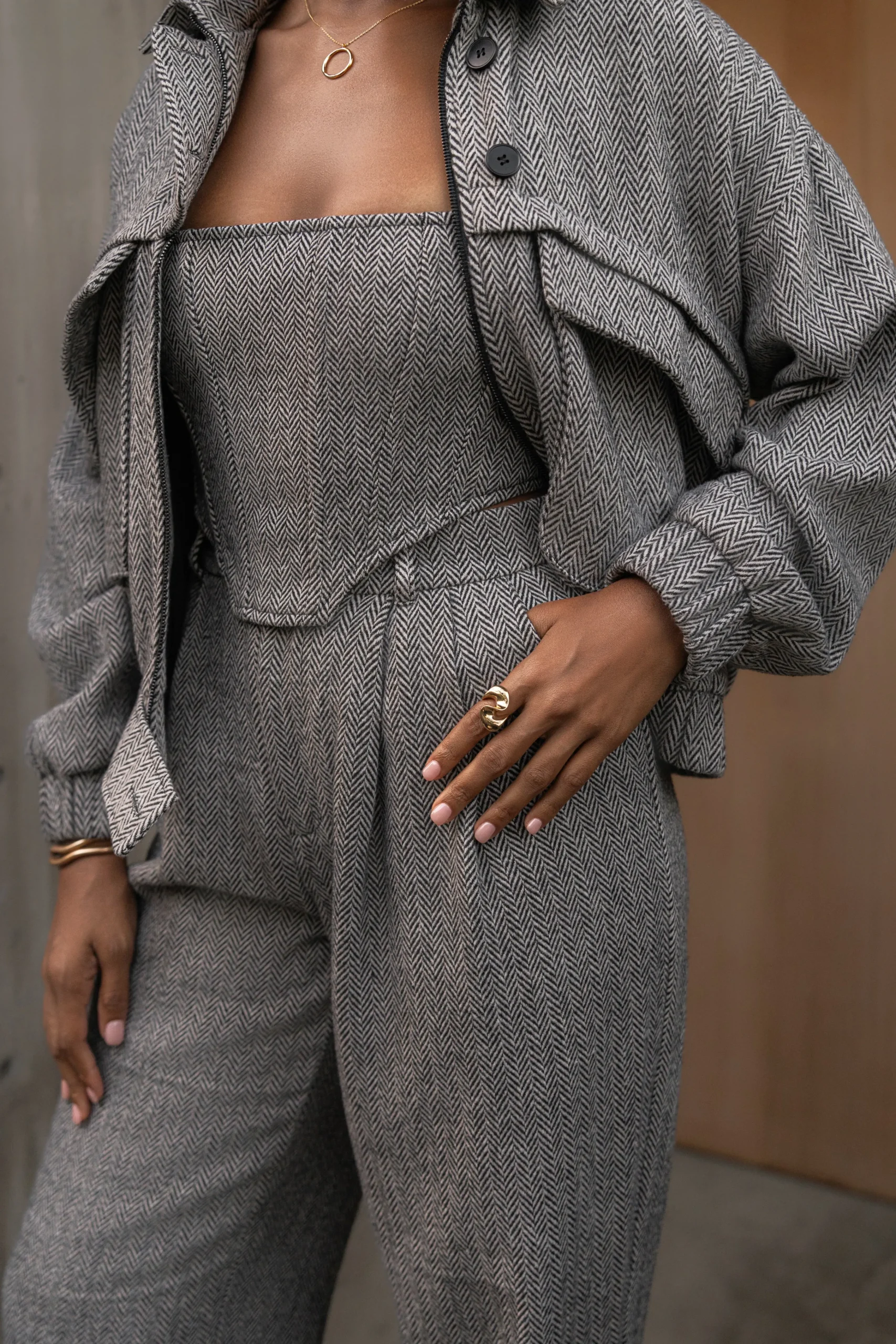 classic_herringbone_corse_8.webp JLUXLABEL Classic Herringbone Corset Top