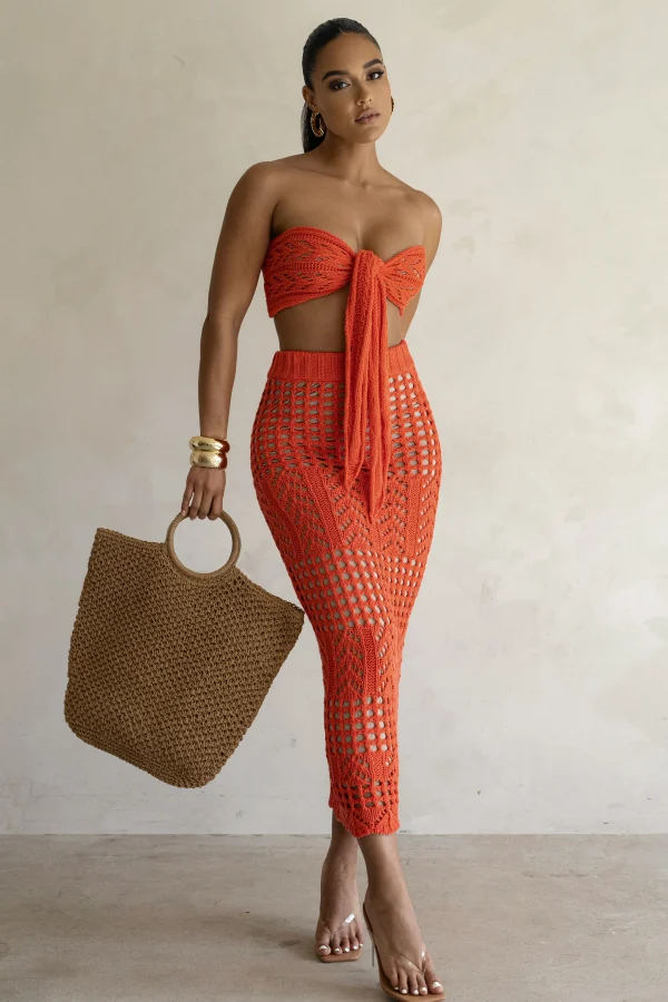 JLUXLABEL Coral Caribbean Skies Skirt Set