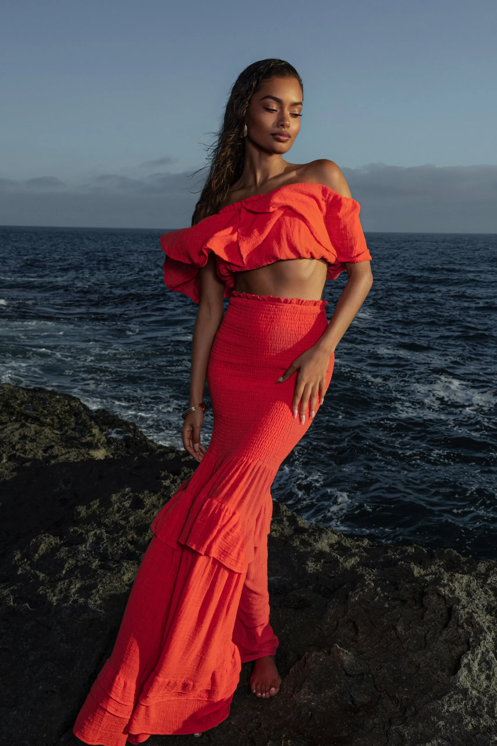 coral_sienna_ruffled_skir_0.webp JLUXLABEL Coral Sienna Ruffled Skirt Set