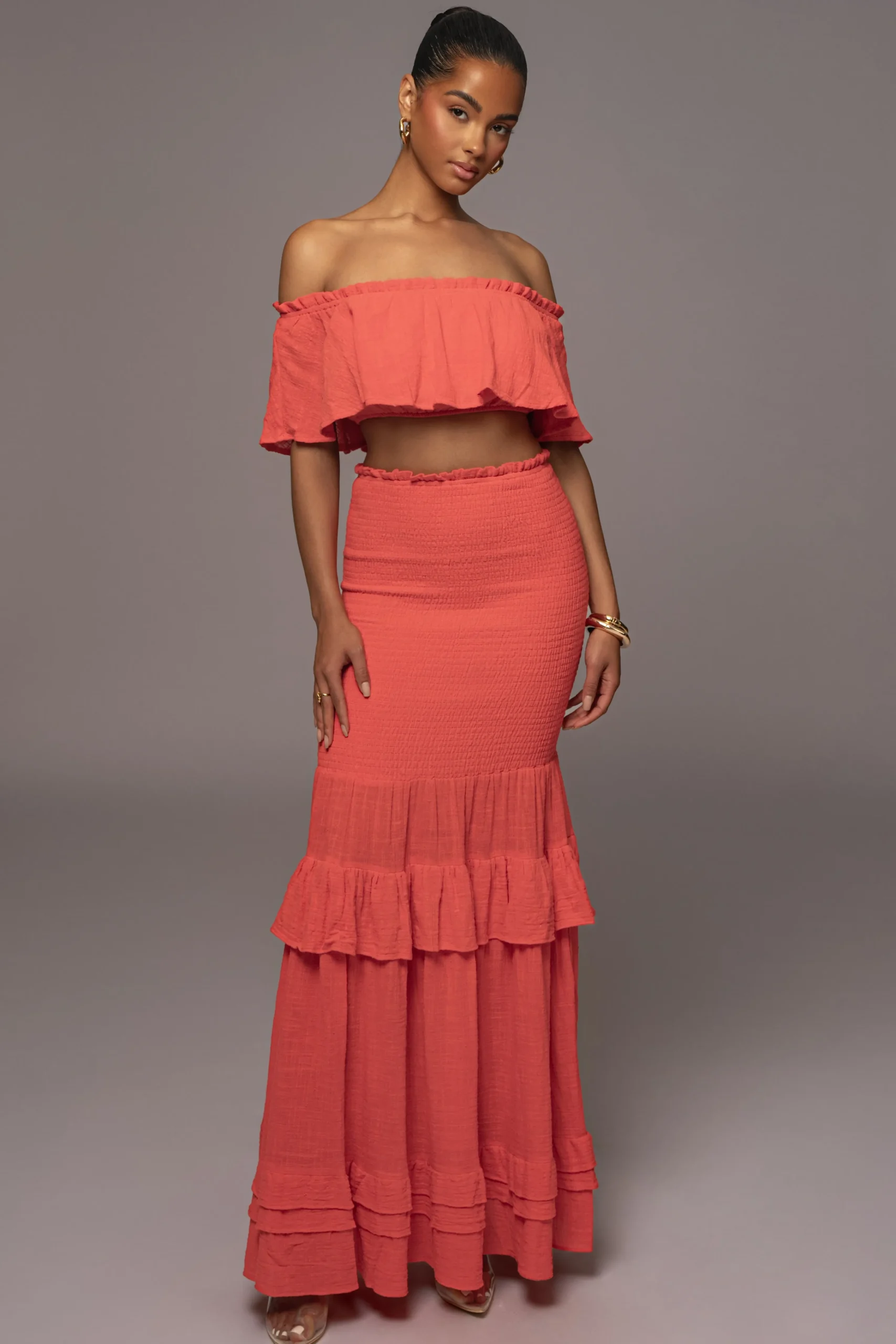 coral_sienna_ruffled_skir_3.webp JLUXLABEL Coral Sienna Ruffled Skirt Set