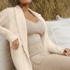 JLUXLABEL Cream Evana Cable Knit Cardigan